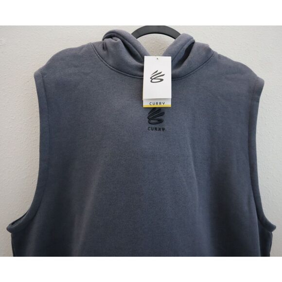 Curry x Under Armour 1389483-025 Men's Sz XL Gray Curry Splash Sleeveless Hoodie - Picture 3 of 11